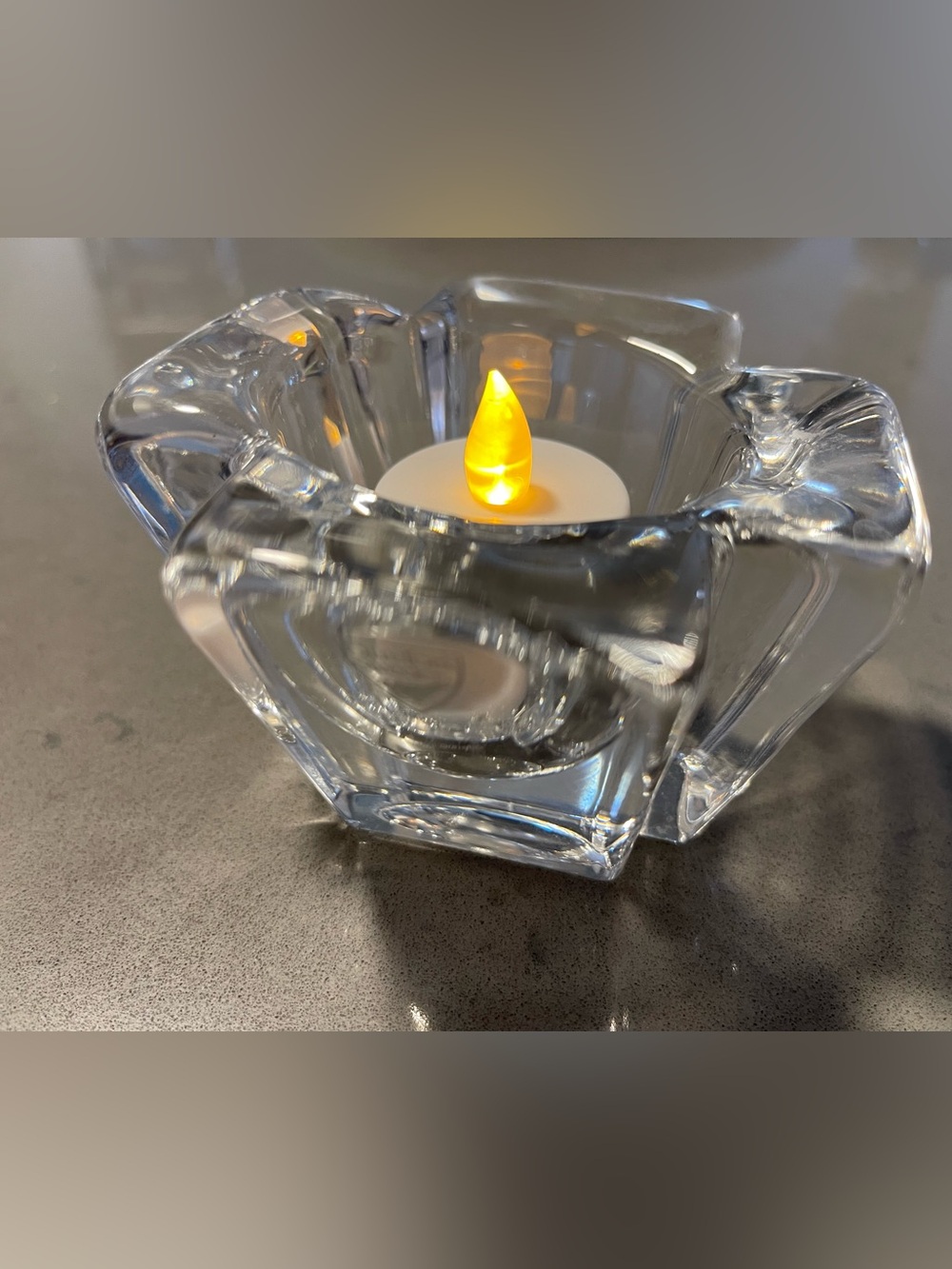 Vintage Orrefors Sweden Crystal Votive Candle Holder Max Cross Anna Ehrner EUC